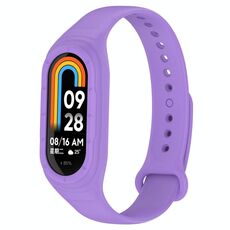 Per Xiaomi Smart Band 9/9 NFC cinturino in silicone integrato tinta unita (viola)