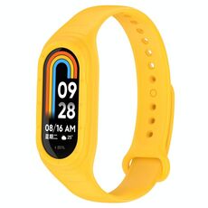 Per Xiaomi Smart Band 9/9 NFC cinturino in silicone integrato in tinta unita (giallo)