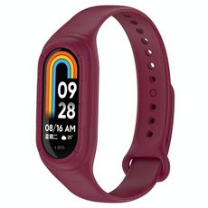 Per Xiaomi Smart Band 9/9 NFC cinturino in silicone integrato in tinta unita (vino rosso)
