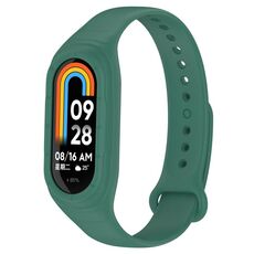Per Xiaomi Smart Band 9/9 NFC cinturino in silicone integrato tinta unita (verde scuro)