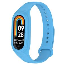 Per Xiaomi Smart Band 9/9 NFC cinturino in silicone integrato in tinta unita (blu cielo)