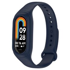 Per Xiaomi Smart Band 9/9 NFC cinturino in silicone integrato tinta unita (blu notte)