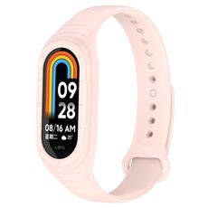 Per Xiaomi Smart Band 9/9 NFC cinturino in silicone integrato tinta unita (rosa)