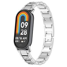 Per Xiaomi Smart Band 9/9 NFC Diamond Three Beads cinturino in metallo in acciaio inossidabile (argento)