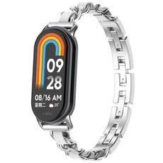 Per Xiaomi Smart Band 9/9 NFC Bracciale moda cinturino in metallo (argento)
