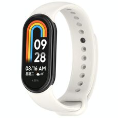 Per Xiaomi Smart Band 9/9 NFC connettore metallico cinturino in silicone tinta unita (bianco avorio)