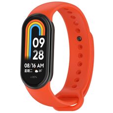 Per Xiaomi Smart Band 9/9 NFC connettore metallico cinturino in silicone tinta unita (arancione)