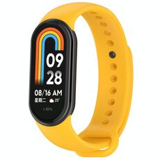 Per Xiaomi Smart Band 9/9 NFC connettore metallico cinturino in silicone tinta unita (giallo chiaro)