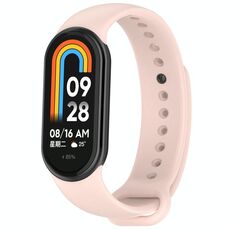 Per Xiaomi Smart Band 9/9 NFC connettore metallico cinturino in silicone tinta unita (rosa)