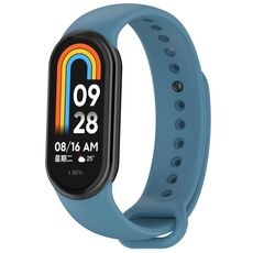 Per Xiaomi Smart Band 9/9 NFC connettore metallico cinturino in silicone tinta unita (blu avanzato)