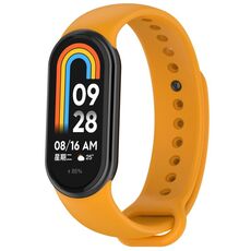 Per Xiaomi Smart Band 9/9 NFC connettore metallico cinturino in silicone tinta unita (giallo scuro)