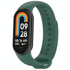 Per Xiaomi Smart Band 9/9 NFC connettore metallico cinturino in silicone tinta unita (verde scuro)