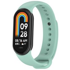Per Xiaomi Smart Band 9/9 NFC connettore metallico cinturino in silicone tinta unita (verde acqua)