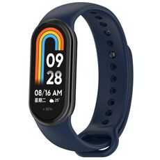 Per Xiaomi Smart Band 9/9 NFC connettore metallico cinturino in silicone tinta unita (blu notte)