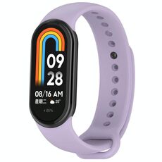Per Xiaomi Smart Band 9/9 NFC connettore metallico cinturino in silicone tinta unita (viola)