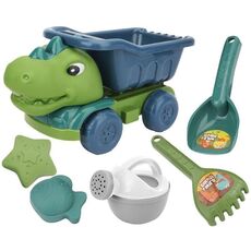 Set di giocattoli da spiaggia per pala per auto di ingegneria per dinosauri per bambini Set di strumenti per dragare l'acqua all'aperto per bambini, colore: 8295-67A (verde chiaro)