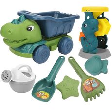 Set di giocattoli da spiaggia per pala per auto di ingegneria per dinosauri per bambini Set di strumenti per dragare l'acqua all'aperto per bambini, colore: 8295-67B (verde chiaro)