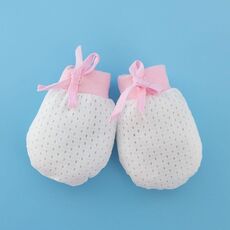 Guanti in rete antigraffio per neonato Guanti regolabili estivi con allacciatura elastica traspirante, Colore: per 0-10 mesi (rosa)