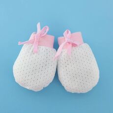 Guanti in rete antigraffio per neonato Guanti regolabili estivi con allacciatura elastica traspirante, Colore: per 0-12 mesi (rosa)