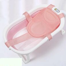 Supporto per rete da bagno per vasca da bagno per neonati Tappetino per doccia sospeso antiscivolo per neonato, stile: 5 fibbie rosa
