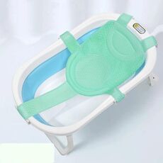 Supporto per rete da bagno per vasca da bagno per neonati Tappetino per doccia sospeso antiscivolo per neonato, stile: 5 fibbie verde