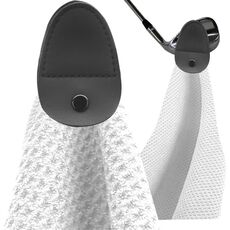 Asciugamano da golf magnetico in microfibra con motivo a nido d'ape, asciugamano per la pulizia del golf (bianco)