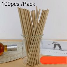 100 pz/pacco 6x197mm Cannucce di carta usa e getta Biodegradabili Cannucce per feste Decorazione della tavola da dessert Prop, Colore: Carta Kraft