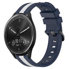 Per cinturino in silicone bicolore verticale da 20 mm Garmin Vivomove Sport (blu + bianco)