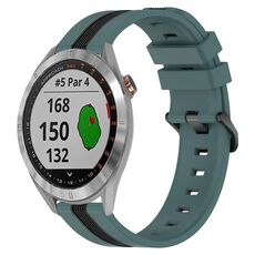 Per Garmin Approach S40 Cinturino in silicone bicolore verticale da 20 mm (verde + nero)