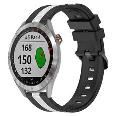 Per Garmin Approach S40 Cinturino in silicone bicolore verticale da 20 mm (nero + bianco)