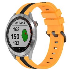 Per Garmin Approach S40 Cinturino in silicone bicolore verticale da 20 mm (giallo + nero)