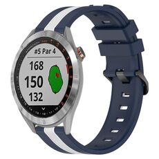 Per Garmin Approach S40 Cinturino in silicone bicolore verticale da 20 mm (blu + bianco)