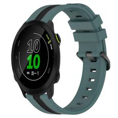 Per Garmin Forerunner 158 Cinturino in silicone bicolore verticale da 20 mm (verde + nero)