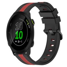 Per Garmin Forerunner 158 Cinturino in silicone bicolore verticale da 20 mm (nero + rosso)