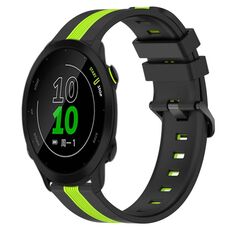 Per Garmin Forerunner 158 Cinturino in silicone bicolore verticale da 20 mm (nero + verde lime)