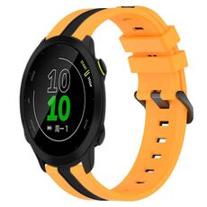 Per Garmin Forerunner 158 Cinturino in silicone bicolore verticale da 20 mm (giallo + nero)