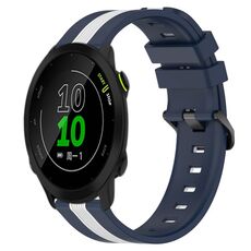 Per Garmin Forerunner 158 Cinturino in silicone bicolore verticale da 20 mm (blu + bianco)