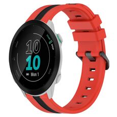 Per Garmin Forerunner 55 Cinturino in silicone bicolore verticale da 20 mm (rosso + nero)