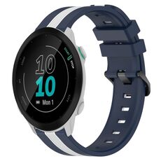 Per Garmin Forerunner 55 Cinturino in silicone bicolore verticale da 20 mm (blu + bianco)
