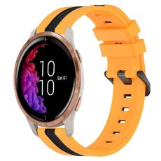 Per cinturino in silicone bicolore verticale da 20 mm Garmin Venu (giallo + nero)