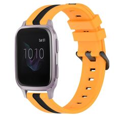 Per cinturino in silicone bicolore verticale da 20 mm Garmin Venu SQ (giallo + nero)