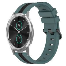 Per Garmin Garminmove Luxe 20mm Cinturino in silicone bicolore verticale (verde + nero)