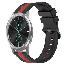 Per Garmin Garminmove Luxe 20mm Cinturino in silicone bicolore verticale (nero + rosso)