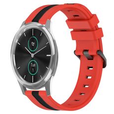 Per Garmin Garminmove Luxe 20mm Cinturino in silicone bicolore verticale (rosso + nero)