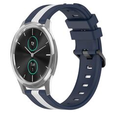 Per Garmin Garminmove Luxe 20mm Cinturino in silicone bicolore verticale (blu + bianco)