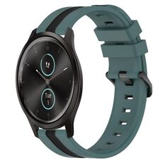 Per Garmin Garminmove Style 20mm Cinturino in silicone bicolore verticale (verde + nero)