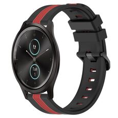 Per Garmin Garminmove Style 20mm Cinturino in silicone bicolore verticale (nero + rosso)