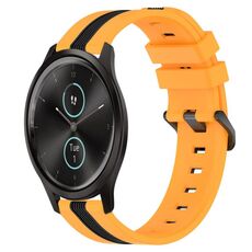 Per Garmin Garminmove Style 20mm Cinturino in silicone bicolore verticale (giallo + nero)