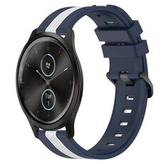 Per Garmin Garminmove Style 20mm Cinturino in silicone bicolore verticale (blu + bianco)