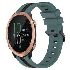 Per Garmin Forerunner 645 Music Cinturino in silicone bicolore verticale da 20 mm (verde + nero)